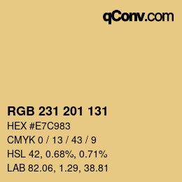 Farbcode: RGB 231 201 131 | qconv.com
