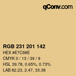 Código de color: RGB 231 201 142 | qconv.com