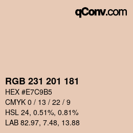 Color code: RGB 231 201 181 | qconv.com