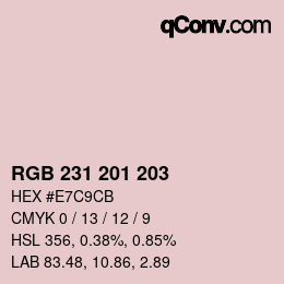 Color code: RGB 231 201 203 | qconv.com