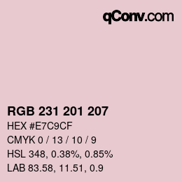 Color code: RGB 231 201 207 | qconv.com