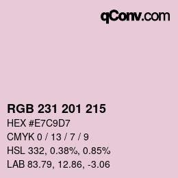 Color code: RGB 231 201 215 | qconv.com