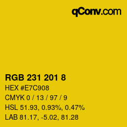 カラーコード: RGB 231 201 8 | qconv.com