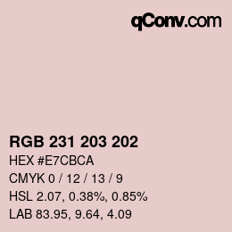 カラーコード: RGB 231 203 202 | qconv.com
