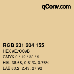 Color code: RGB 231 204 155 | qconv.com