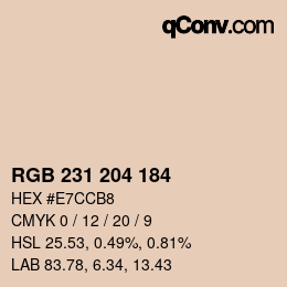カラーコード: RGB 231 204 184 | qconv.com
