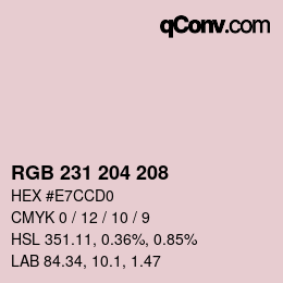 カラーコード: RGB 231 204 208 | qconv.com
