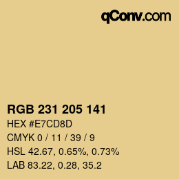 Color code: RGB 231 205 141 | qconv.com