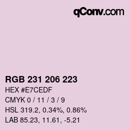 カラーコード: RGB 231 206 223 | qconv.com
