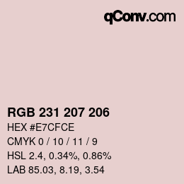 Color code: RGB 231 207 206 | qconv.com