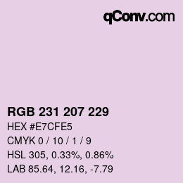カラーコード: RGB 231 207 229 | qconv.com