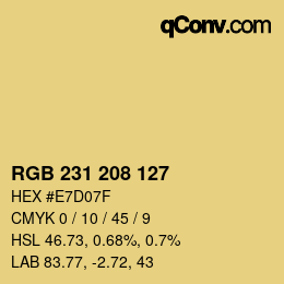 カラーコード: RGB 231 208 127 | qconv.com
