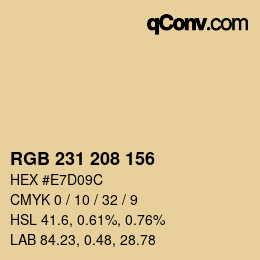 カラーコード: RGB 231 208 156 | qconv.com