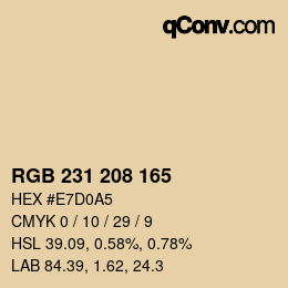 カラーコード: RGB 231 208 165 | qconv.com