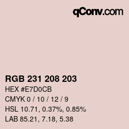 颜色代码: RGB 231 208 203 | qconv.com