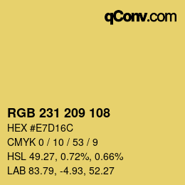 カラーコード: RGB 231 209 108 | qconv.com