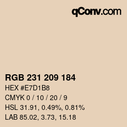 カラーコード: RGB 231 209 184 | qconv.com