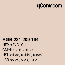 カラーコード: RGB 231 209 194 | qconv.com