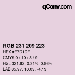 カラーコード: RGB 231 209 223 | qconv.com