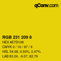 Color code: RGB 231 209 8 | qconv.com