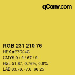 颜色代码: RGB 231 210 76 | qconv.com