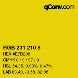 Color code: RGB 231 210 8 | qconv.com