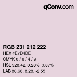 Code couleur: RGB 231 212 222 | qconv.com