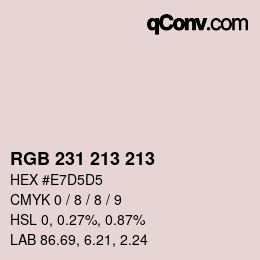 カラーコード: RGB 231 213 213 | qconv.com