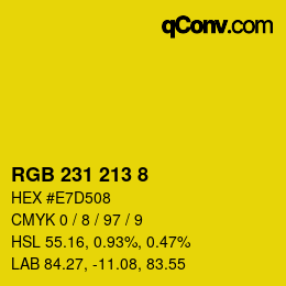 颜色代码: RGB 231 213 8 | qconv.com