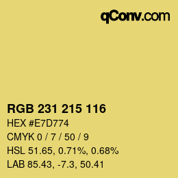 Color code: RGB 231 215 116 | qconv.com