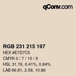 Farbcode: RGB 231 215 197 | qconv.com