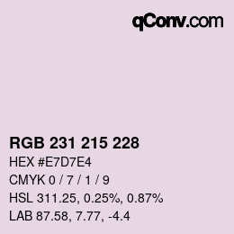 颜色代码: RGB 231 215 228 | qconv.com