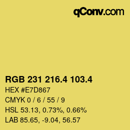 カラーコード: RGB 231 216.4 103.4 | qconv.com