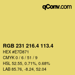 カラーコード: RGB 231 216.4 113.4 | qconv.com