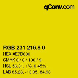 カラーコード: RGB 231 216.8 0 | qconv.com