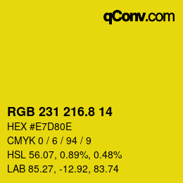 カラーコード: RGB 231 216.8 14 | qconv.com