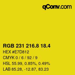 カラーコード: RGB 231 216.8 18.4 | qconv.com