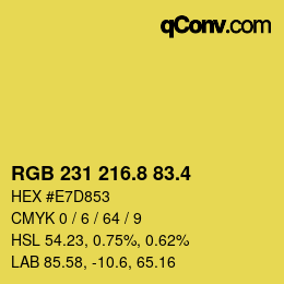 カラーコード: RGB 231 216.8 83.4 | qconv.com