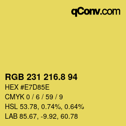 カラーコード: RGB 231 216.8 94 | qconv.com