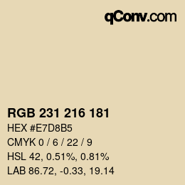 Farbcode: RGB 231 216 181 | qconv.com