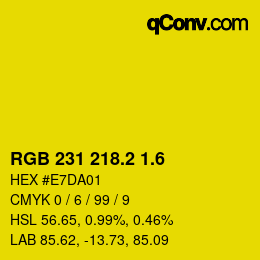カラーコード: RGB 231 218.2 1.6 | qconv.com