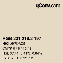 カラーコード: RGB 231 218.2 197 | qconv.com