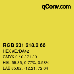 カラーコード: RGB 231 218.2 66 | qconv.com