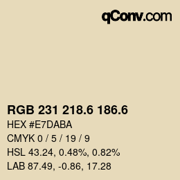 カラーコード: RGB 231 218.6 186.6 | qconv.com