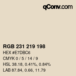 カラーコード: RGB 231 219 198 | qconv.com