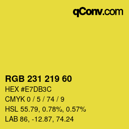Color code: RGB 231 219 60 | qconv.com