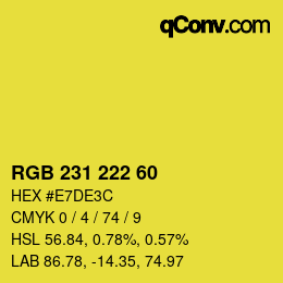 Farbcode: RGB 231 222 60 | qconv.com