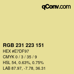 颜色代码: RGB 231 223 151 | qconv.com