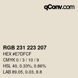 Farbcode: RGB 231 223 207 | qconv.com