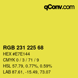 Código de color: RGB 231 225 68 | qconv.com